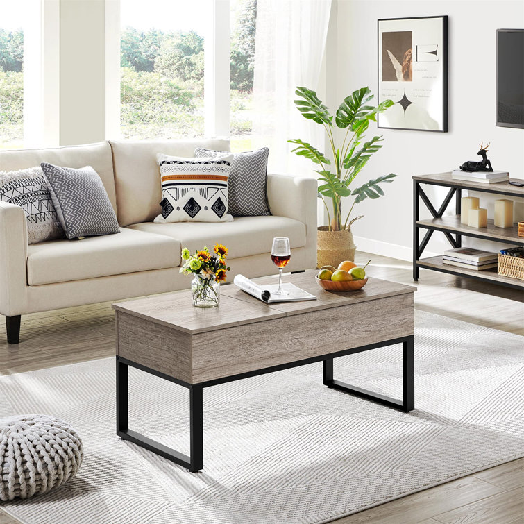Draper Lift Top Coffee Table With Storage Compartments Side